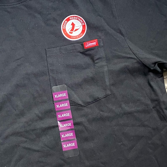 Coleman Pocket Tee T Shirt Mens XL Black Short Sleeve Branded Pckt - Picture 2 of 6